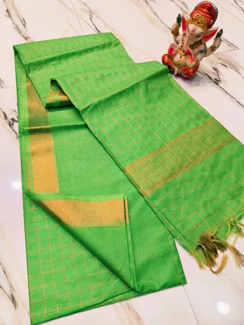 Authentic Mangalagiri Silk with Fine Handloom Weaving & Rich Texture